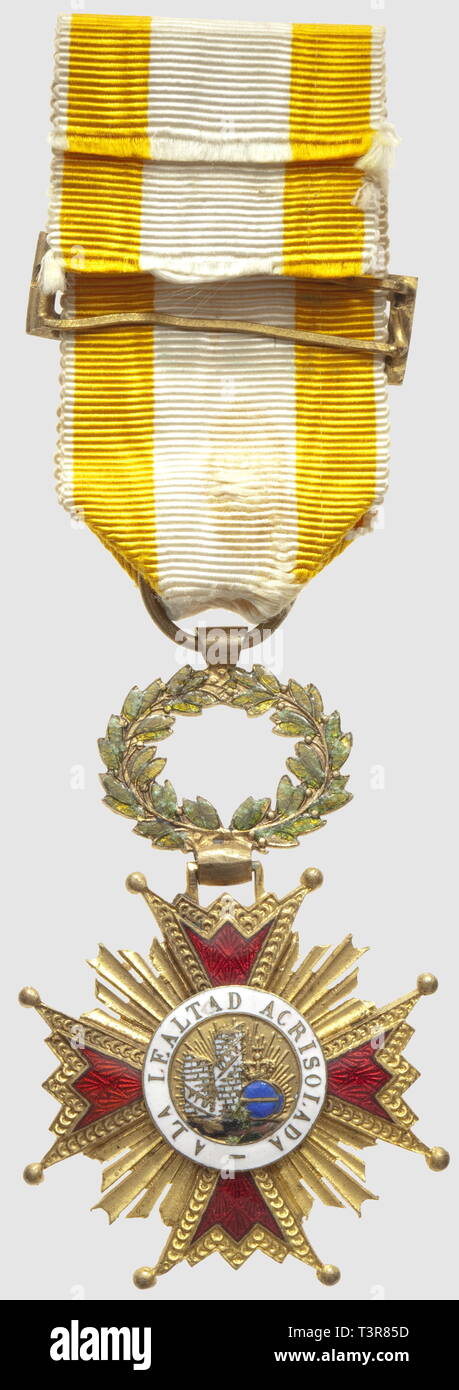 Ordre d'Isabelle la Catholique, Officier de Bronze, Monogramm "Fr 7", Abmessungen 80 x 60 mm, Additional-Rights - Clearance-Info - Not-Available Stockfoto