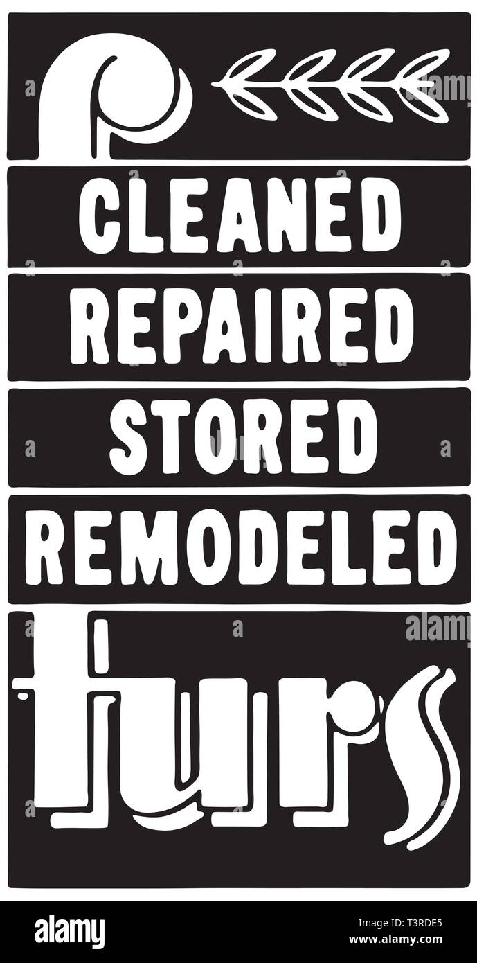 Gereinigt, Repariert Pelze Stockfoto