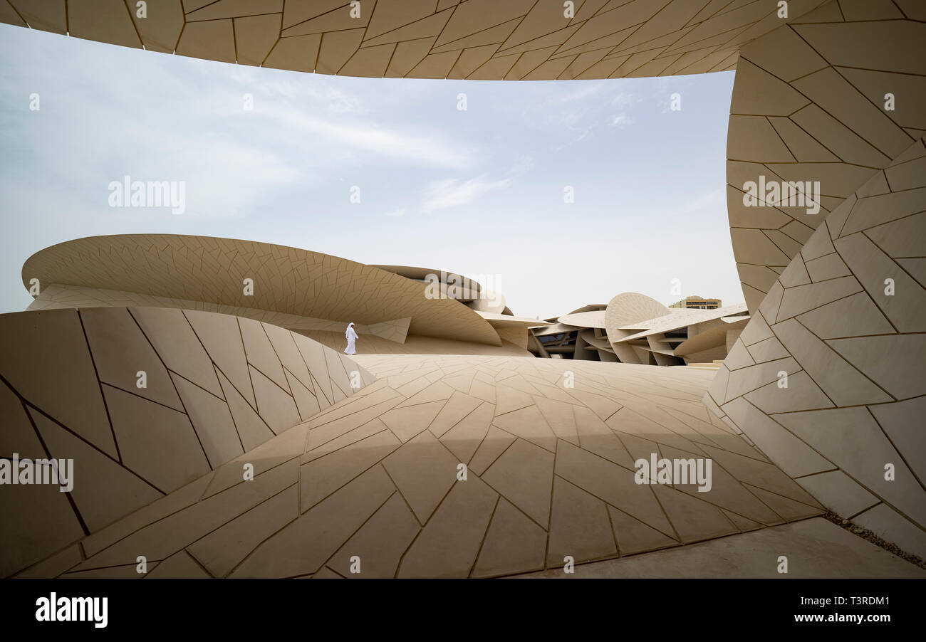 Ansicht der neuen nationalen Museum von Katar in Doha, Katar. Architekt Jean Nouvel. Stockfoto
