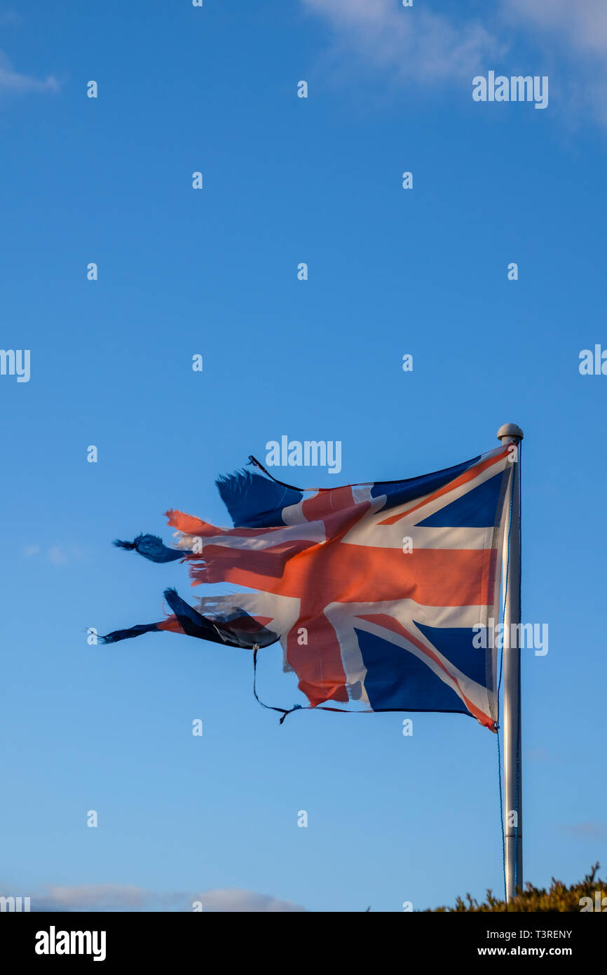 Die Union Flag auch als Union Jack, das Symbol der in Großbritannien bzw. in Großbritannien bekannt. Stockfoto