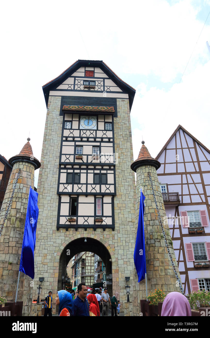 Colmar Tropicale Französisch Thema Pahang Bukit Tinggi Resort, Malaysia Stockfoto
