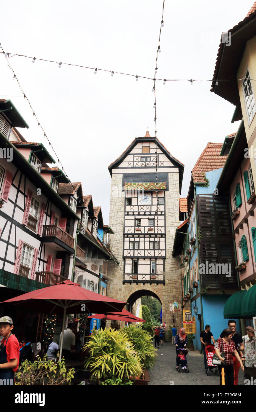 Colmar Tropicale Französisch Thema Pahang Bukit Tinggi Resort, Malaysia Stockfoto
