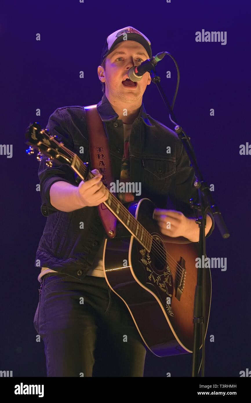 Travis Denning durchführen an Land 2 Land an der SSE-Hydro, Teil der Schottischen Veranstaltungen Campus (SEK) in Glasgow mit: Travis Denning Wo: Glasgow, Schottland, Großbritannien Wann: 10 Mar 2019 Credit: Peter Kaminski/WENN.com Stockfoto