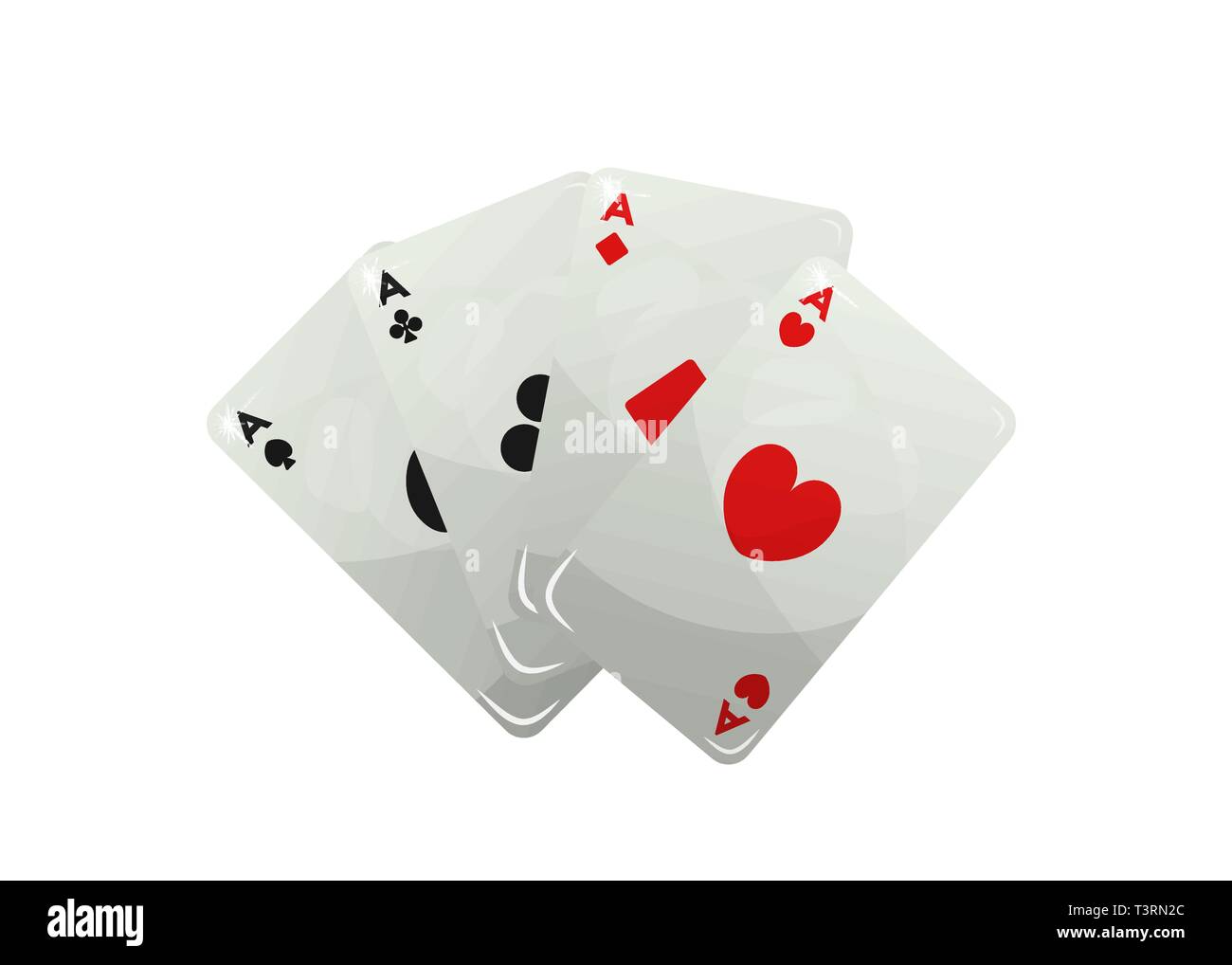 Poker Karten. Vector Illustration. Einrichten von Aces Stock Vektor