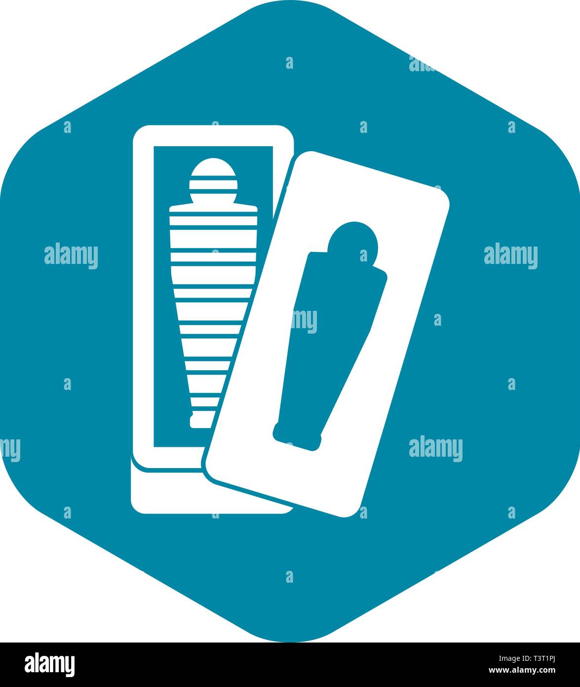 Mumie im Sarkophag Symbol, einfachen Stil Stock Vektor