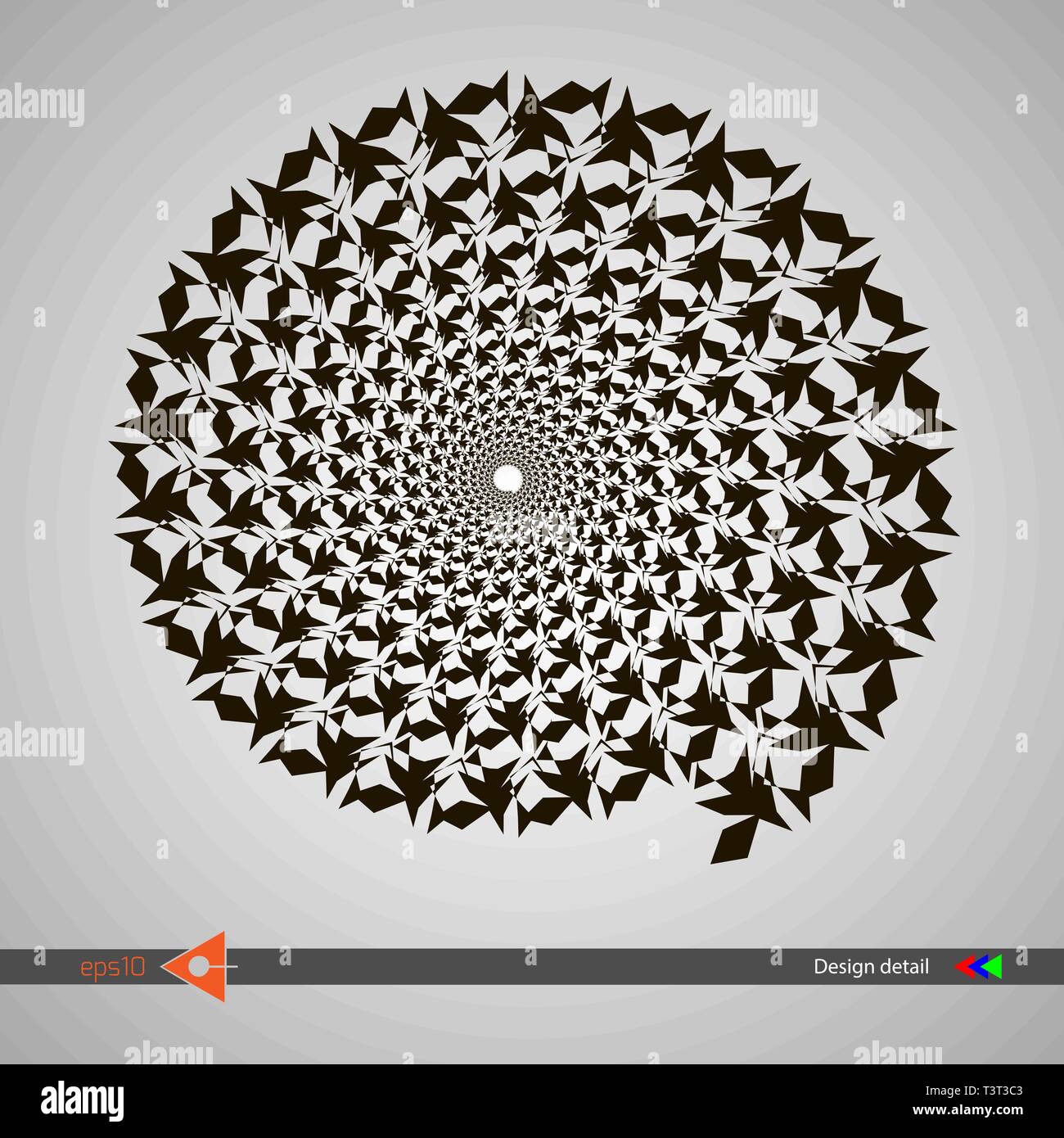 Design Spiralmuster. Abstrakte monochrome runde Hintergrund. Vector Illustration ohne Steigung Stock Vektor