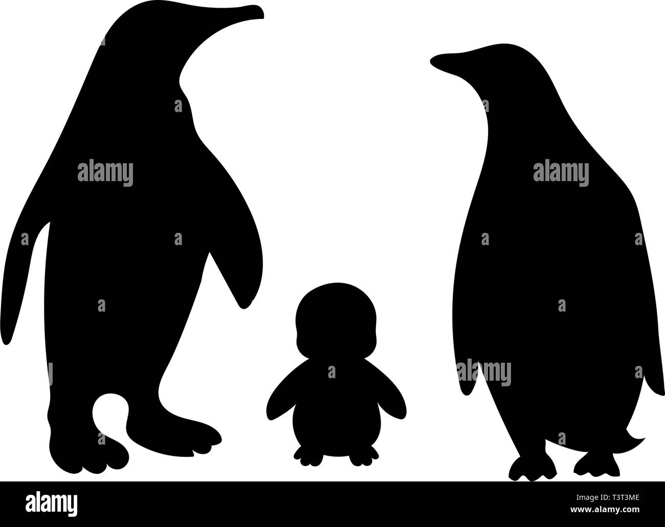Pinguin Symbol Familie Loyalität Stock Vektor