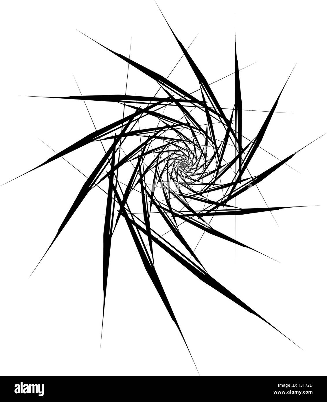 Spirale Objekt auf einem weißen Hintergrund. Pfeile, Rochen, Rotation. Stock Vektor