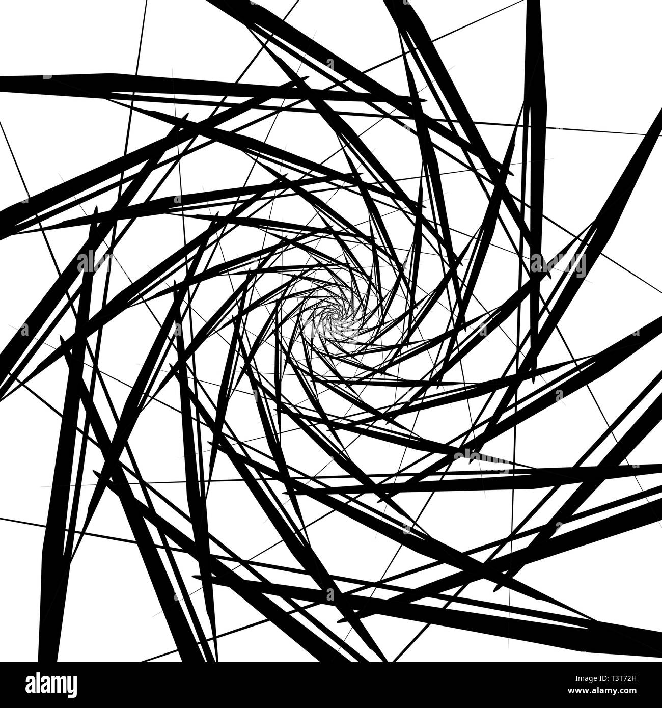 Spirale Objekt auf einem weißen Hintergrund. Pfeile, Rochen, Rotation. Stock Vektor