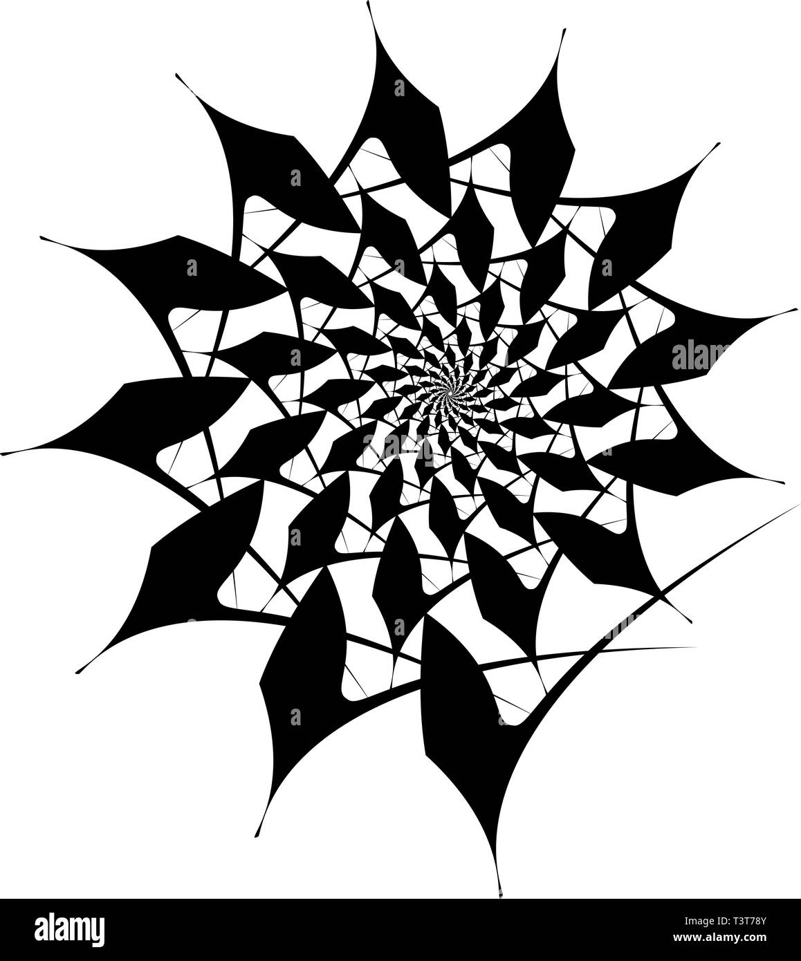 Spirale Objekt auf einem weißen Hintergrund. Pfeile, Rochen, Rotation. Stock Vektor