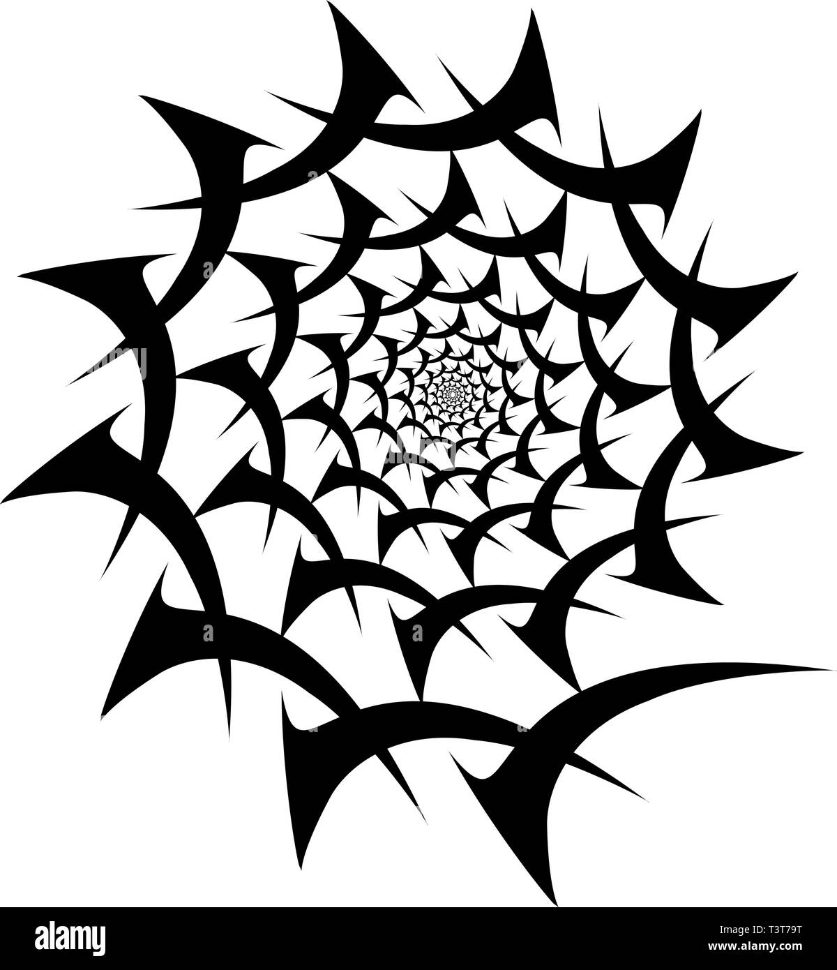 Spirale Objekt auf einem weißen Hintergrund. Pfeile, Rochen, Rotation. Stock Vektor