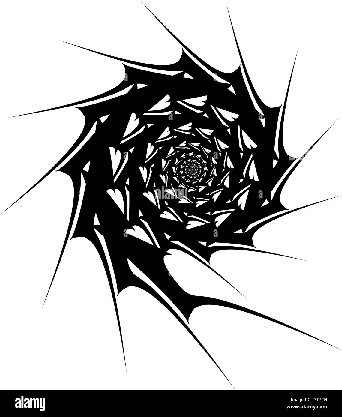 Spirale Objekt auf einem weißen Hintergrund. Pfeile, Rochen, Rotation. Stock Vektor