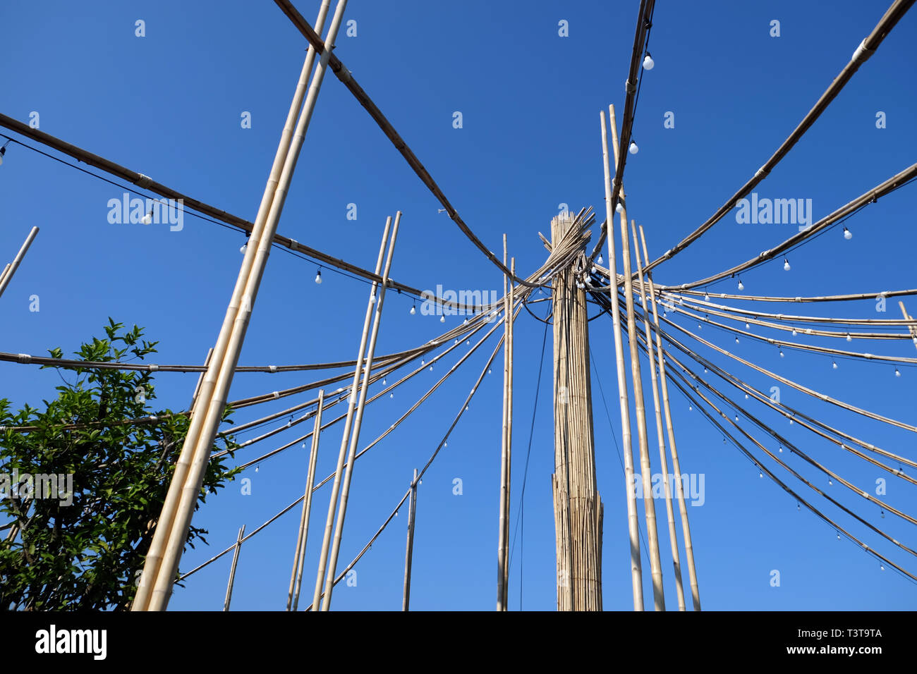 Die Verzierung aus Bambus design Outdoor gemacht Stockfoto