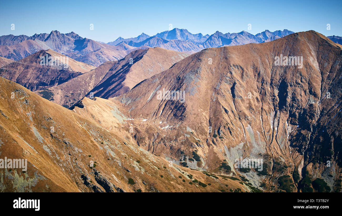 Hohe Tatra, Slowakei. 13. Oktober, 2018. Blick in Richtung Hohe Tatra von 'Otrhance', Západné Tatry, Hohe Tatra, Slowakei. Stockfoto