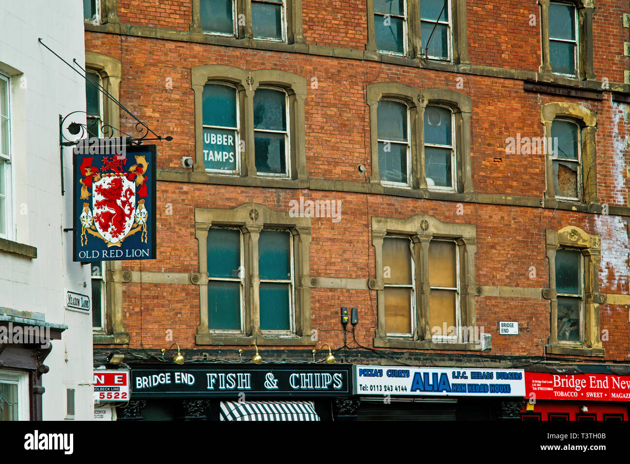 Die alten Red Lion, Meadow Lane, Leeds, England Stockfoto
