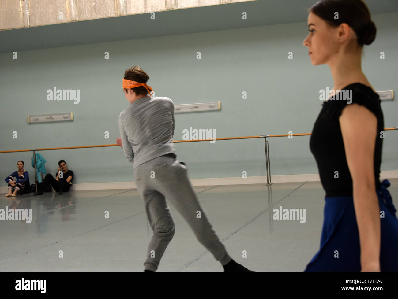 Die Generalprobe des Balletts "Paten" in Astrachan State Theater für Oper und Ballett in Russland. Stockfoto