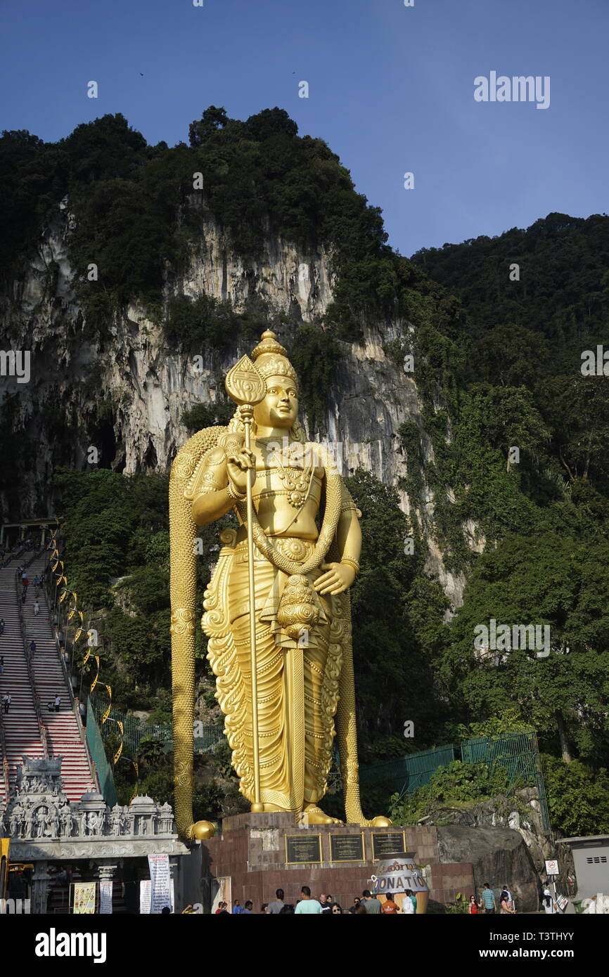 Statue von Lord Murugan am Batu Höhlen, Malaysia Stockfoto