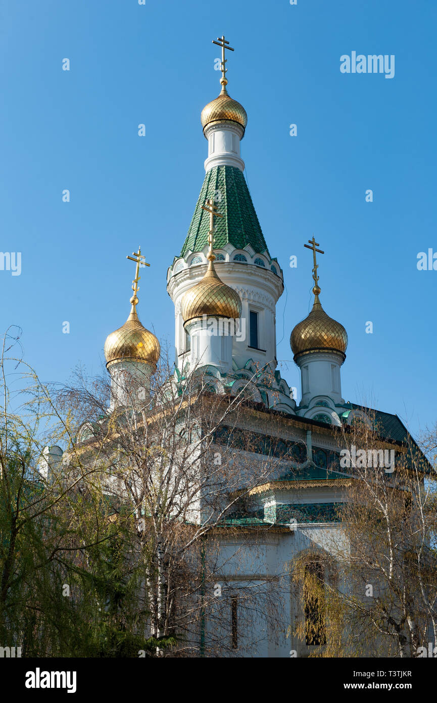 Die Russische Kirche des Hl. Nikolaus des Miracle-Maker, Sofia, Bulgarien, Europa, Stockfoto