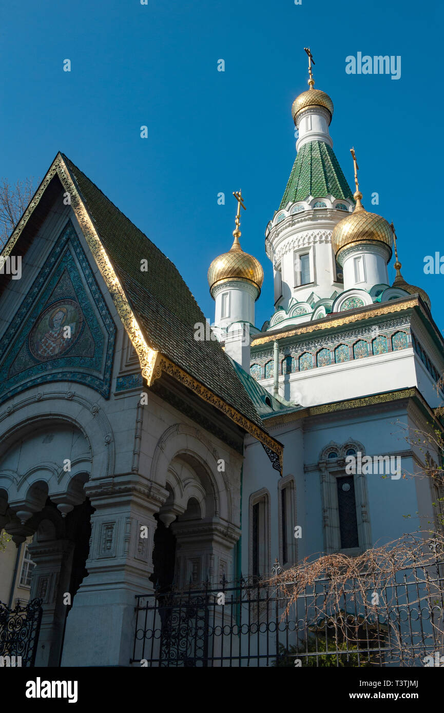Die Russische Kirche des Hl. Nikolaus des Miracle-Maker, Sofia, Bulgarien, Europa, Stockfoto