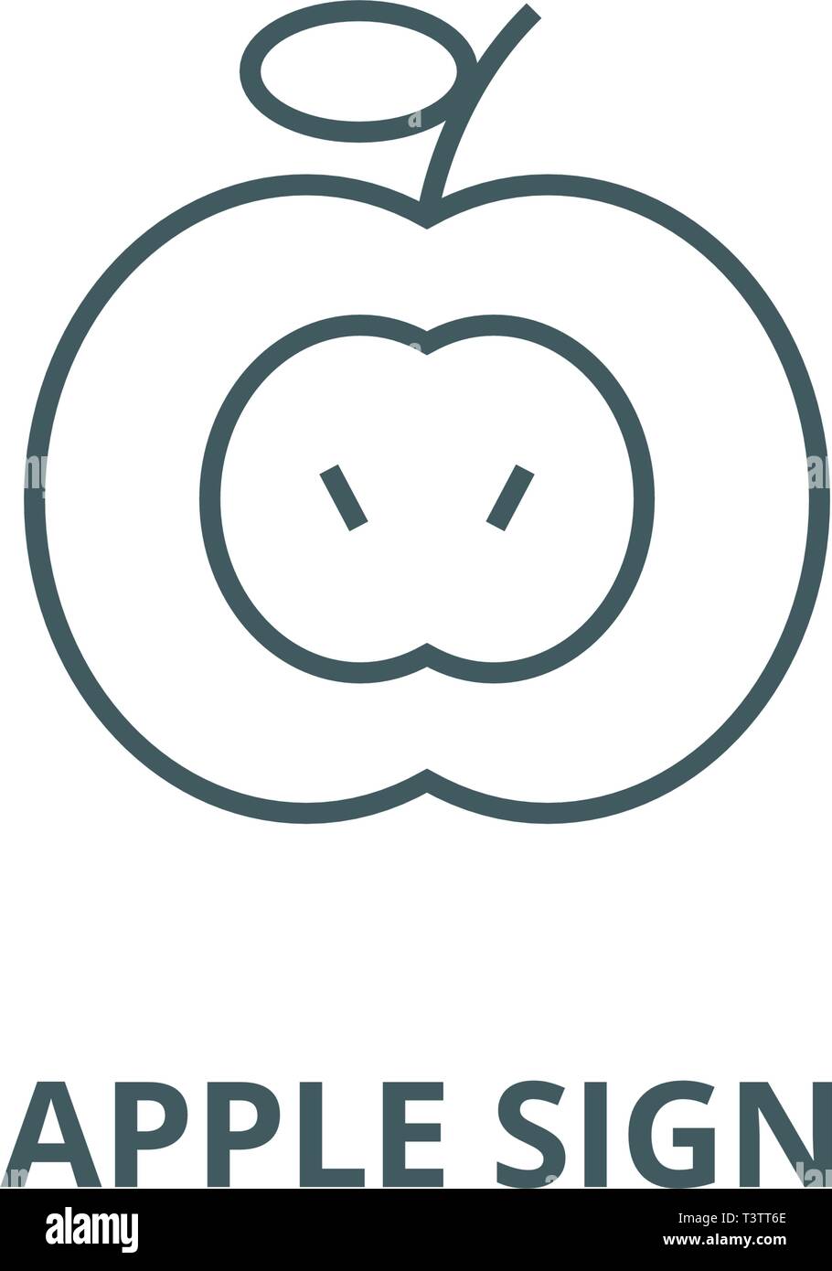 Apple Zeichen Symbol Leitung Vektor Apple Zeichen Umrisse Zeichen Symbol Abbildung Stock Vektorgrafik Alamy