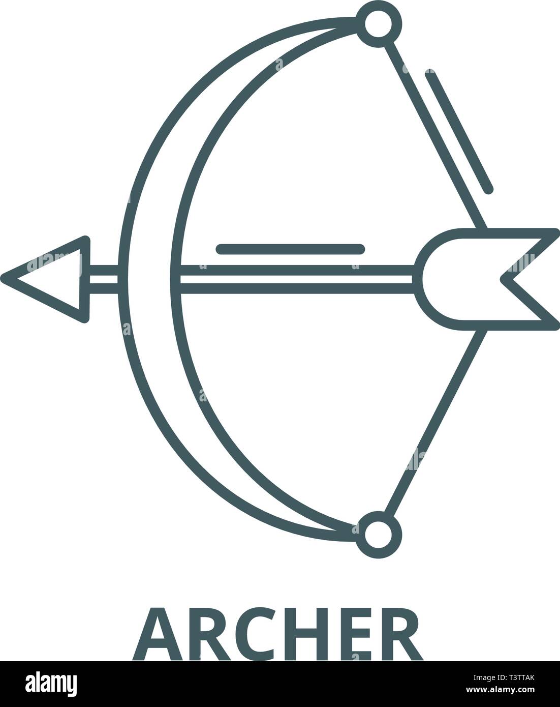 Archer Symbol Leitung, Vektor. Archer Umrisse Zeichen, Symbol