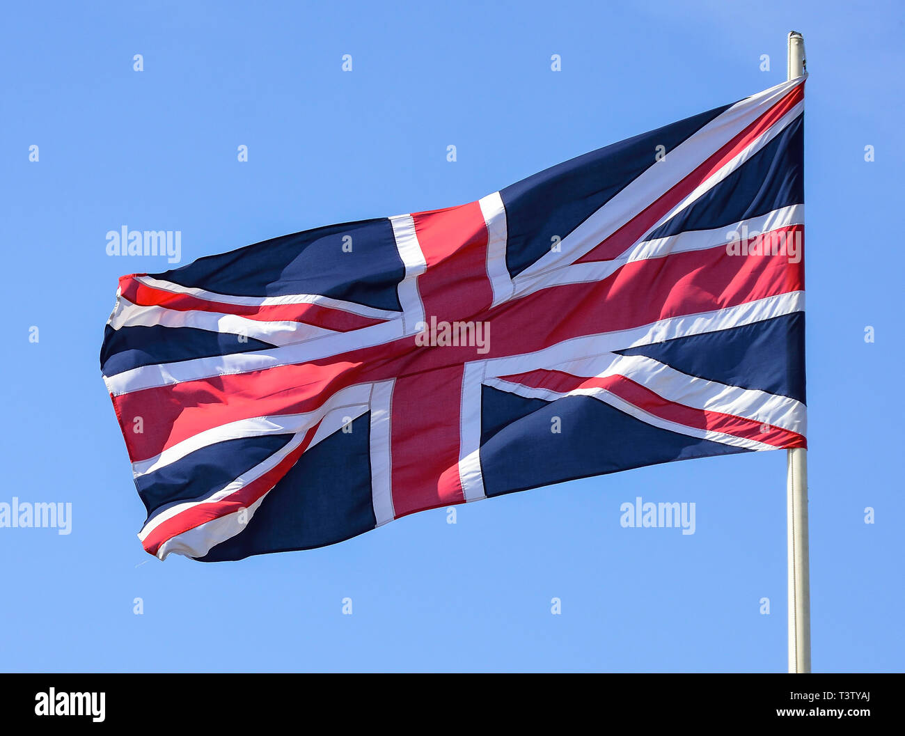 Union Jack Flagge, Lerwick, Shetland, Nördliche Inseln, Schottland, Vereinigtes Königreich Stockfoto