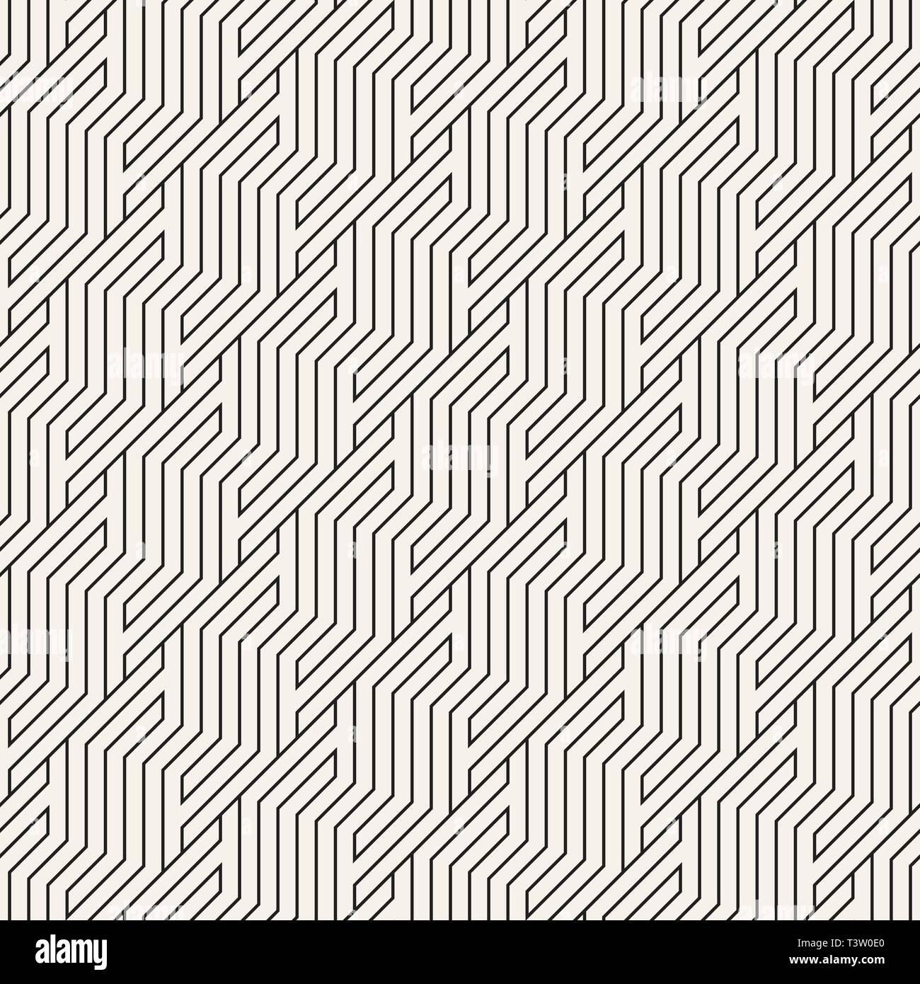 Vektor nahtlose Muster. Geometrische gestreifte Zickzack Ornament. Einfache schrägen Linien Hintergrund. Stock Vektor