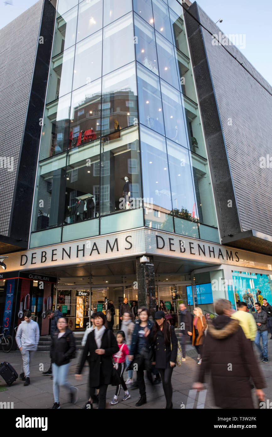 Debenhams Oxford Street Store, Kaufhaus in London, England, Großbritannien Stockfoto