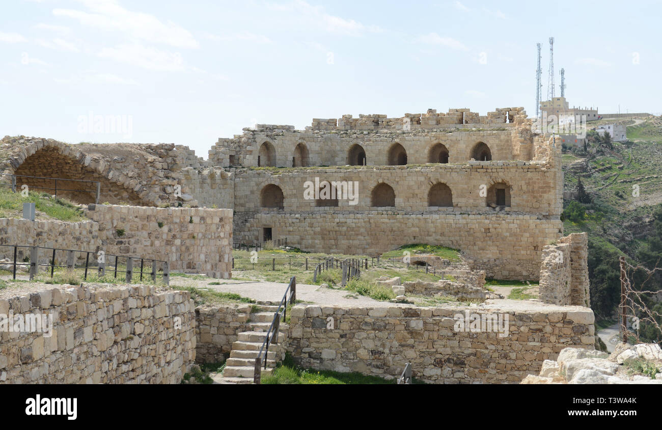 Kerak Burg im südlichen Jordanien. Stockfoto