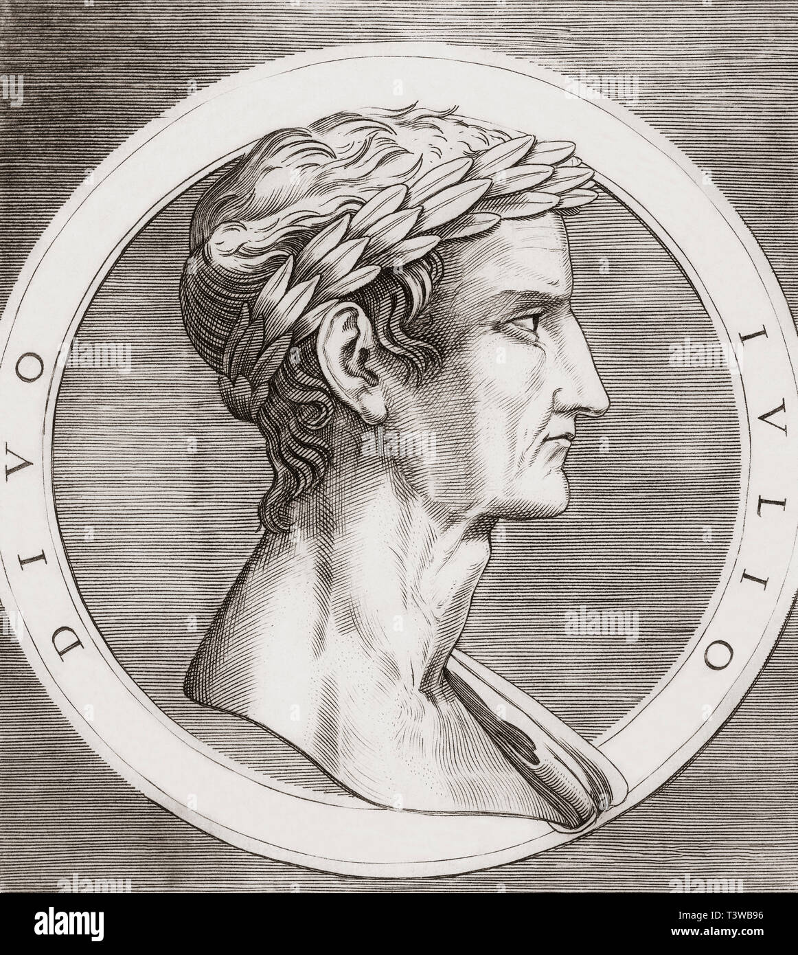 Julius Caesar, 100 BC-44 BC. Diktator der Römischen Republik, Militär, General, Politiker, Autor seiner eigenen Geschichten. Stockfoto