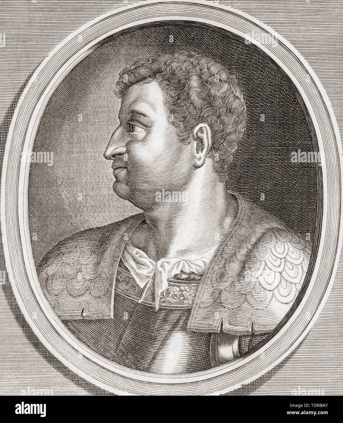 Otho, 32-69. Römische Kaiser. Stockfoto