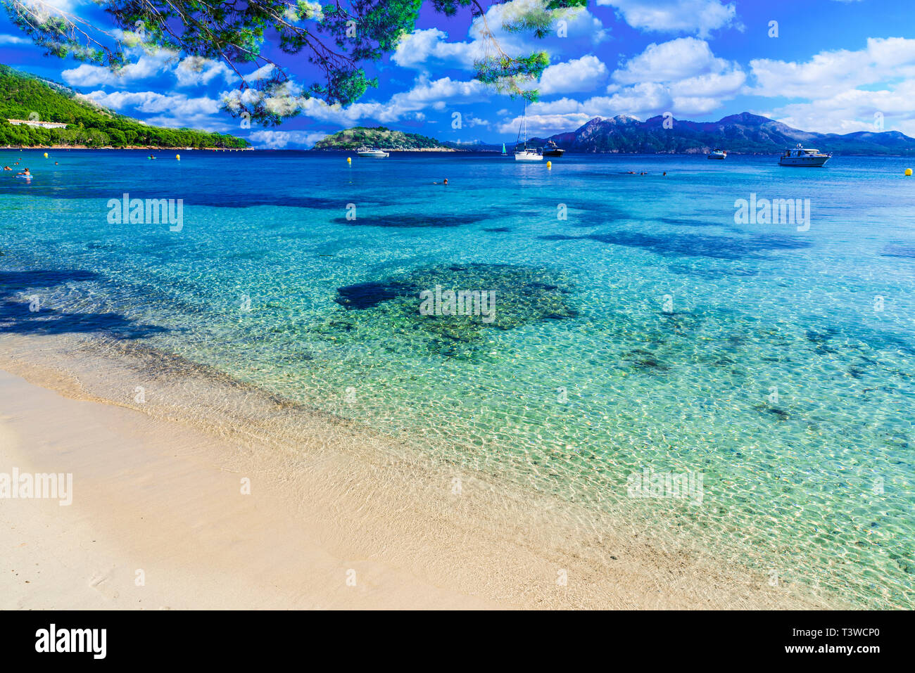 Playa de Formentor (Cala Pi de la Posada) - Strand bei Cap Formentor, Palma De Mallorca, Spanien Stockfoto