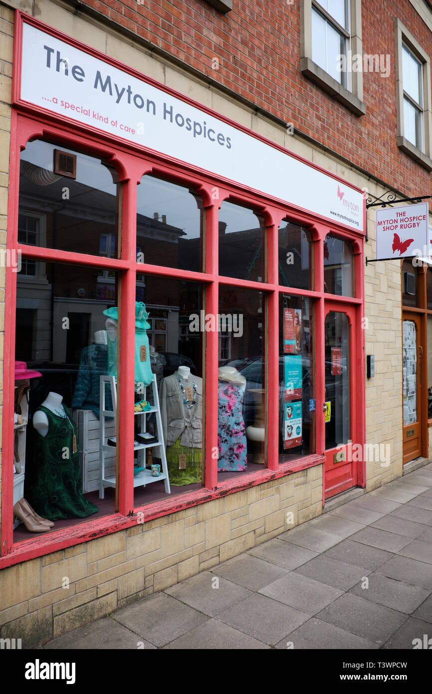Die myton Hospize Charity Shop, Albert Street, Rugby, Warwickshire, Großbritannien Stockfoto