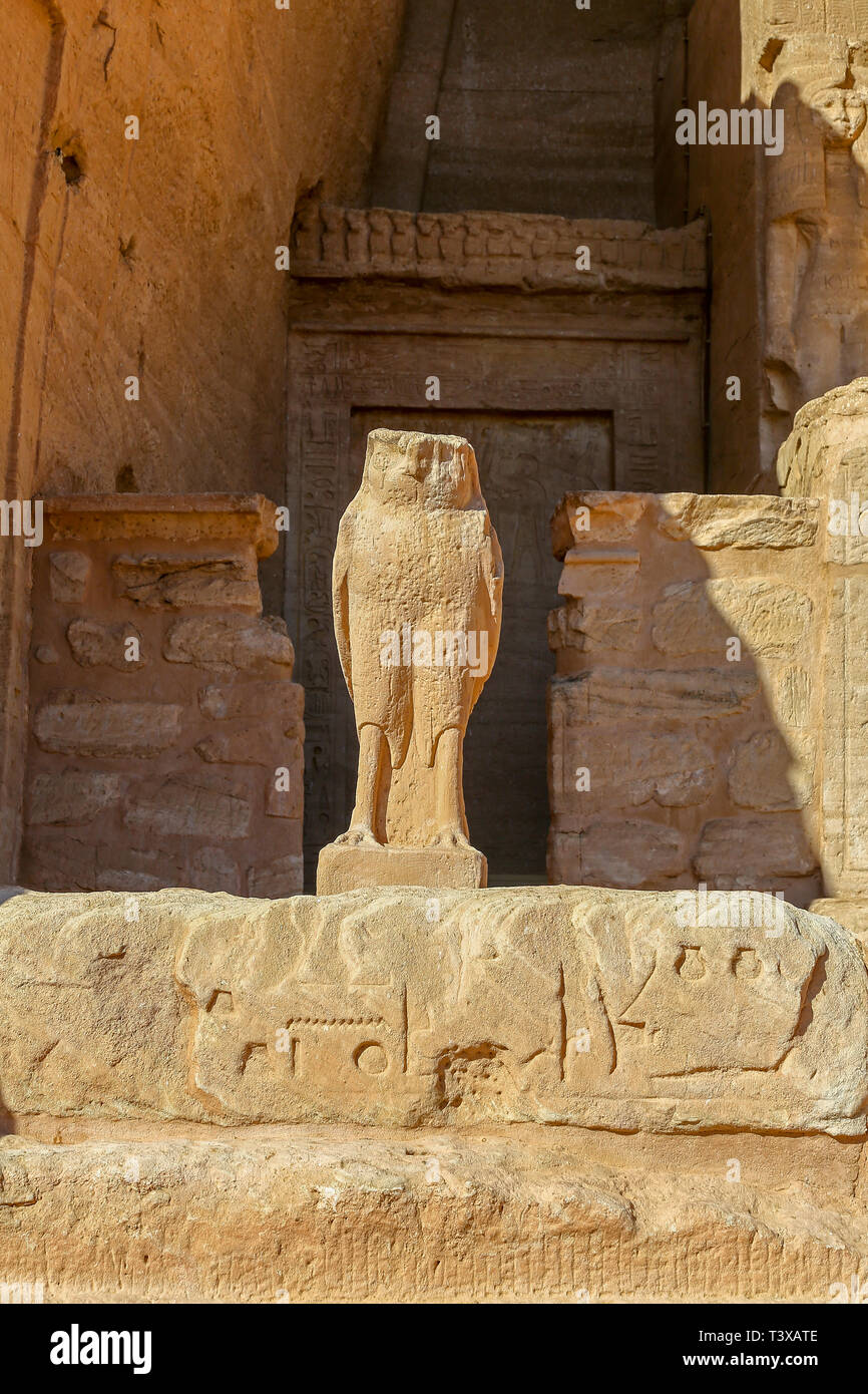 Der Abu Simbel Tempel von Abu Simbel, einem Dorf in Nubien, im südlichen Ägypten, Nordafrika Stockfoto