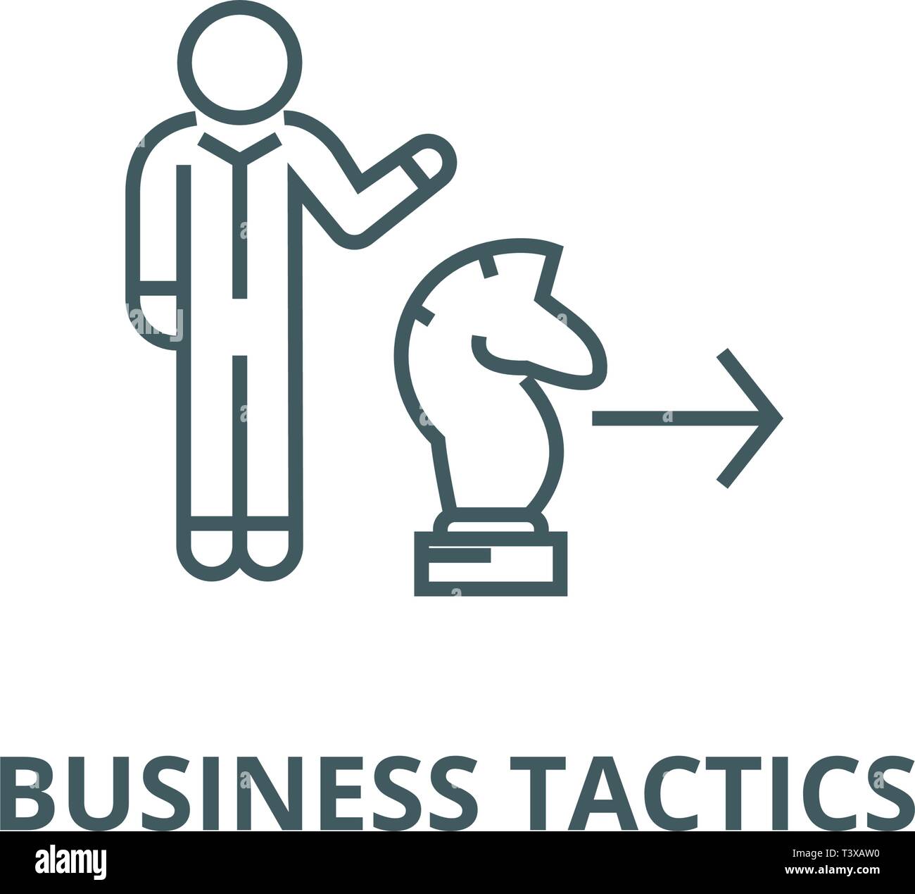 Business Taktiken, Schach Pferd Symbol Leitung, Vektor. Business