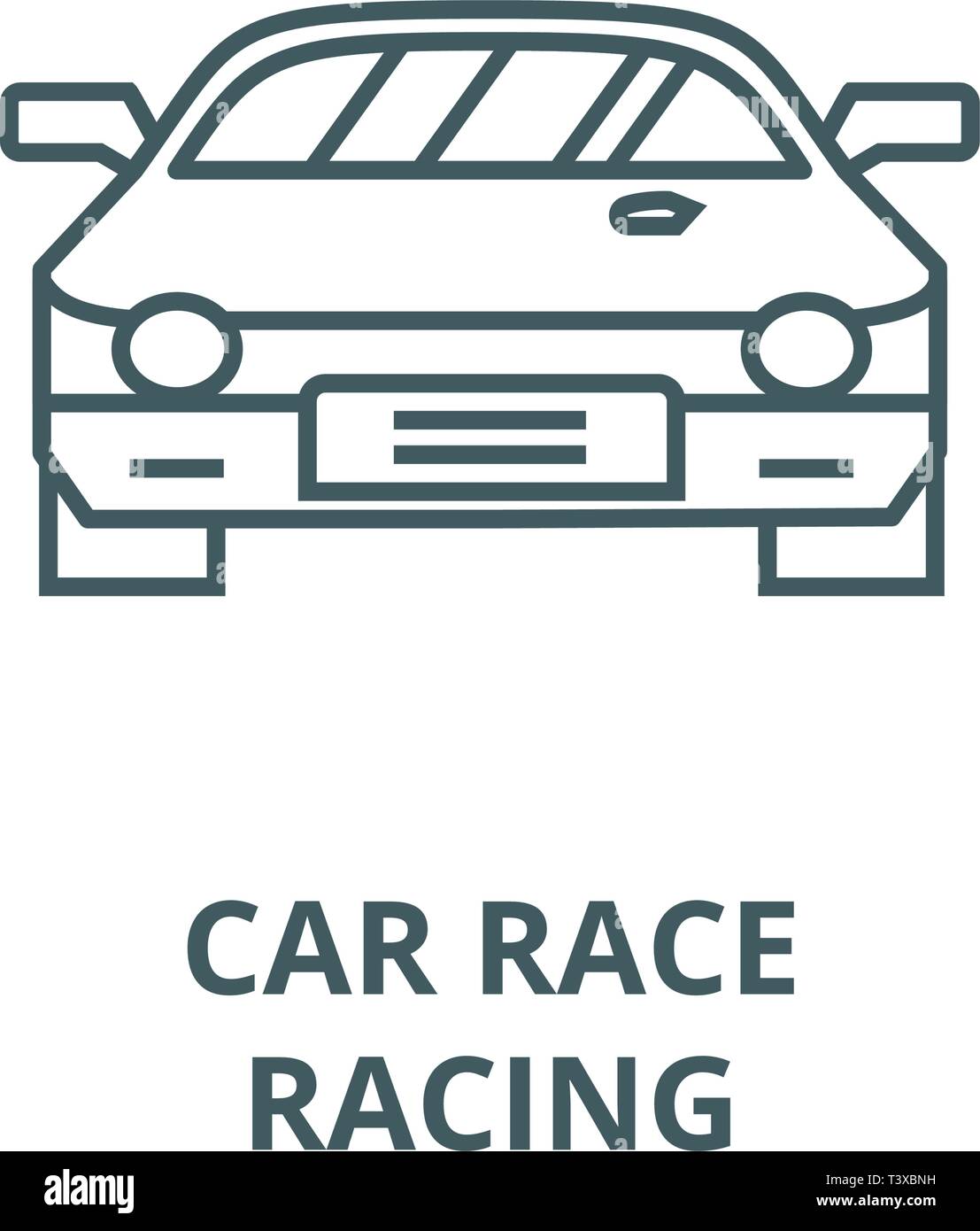 Auto Rennen, Racing line Symbol, Vektor. Auto Rennen, racing Kontur ...