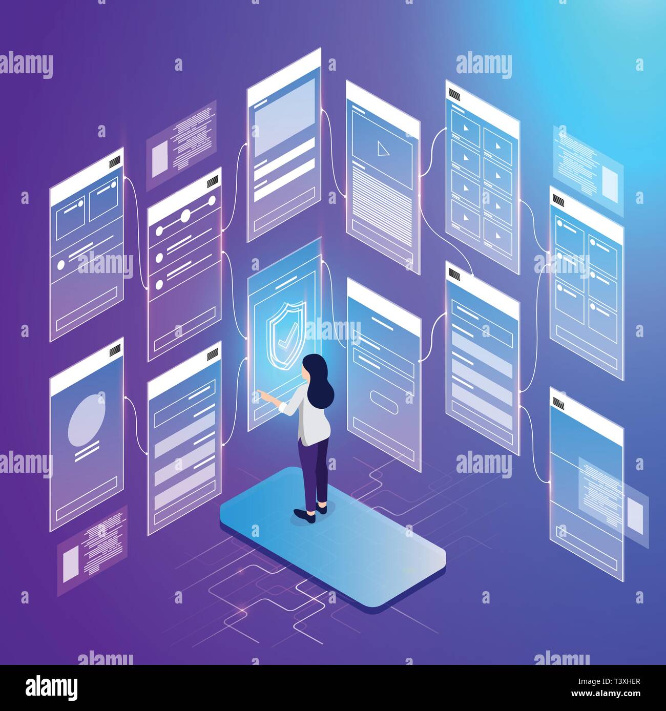 Software Entwicklung Vector Illustration Stock Vektor