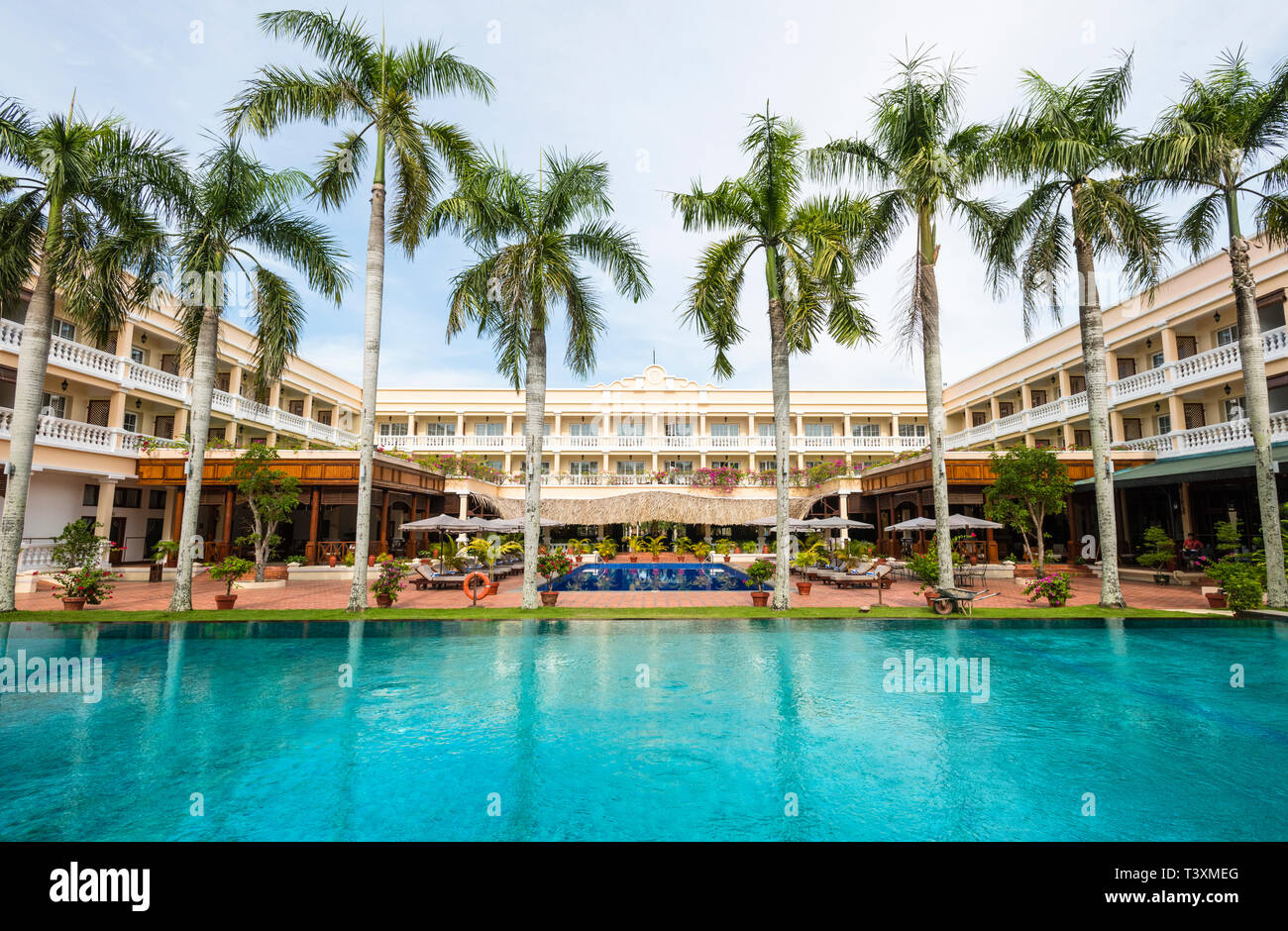 Hotel im Mekong Delta, Vietnam Stockfoto