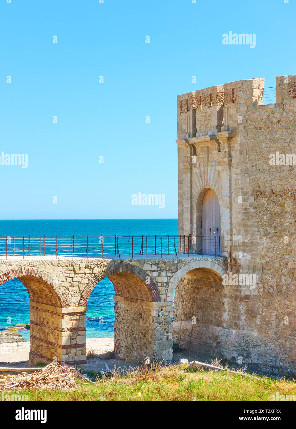 Alte Festung am Meer in Syrakus, Sizilien Insel, Italien Stockfoto