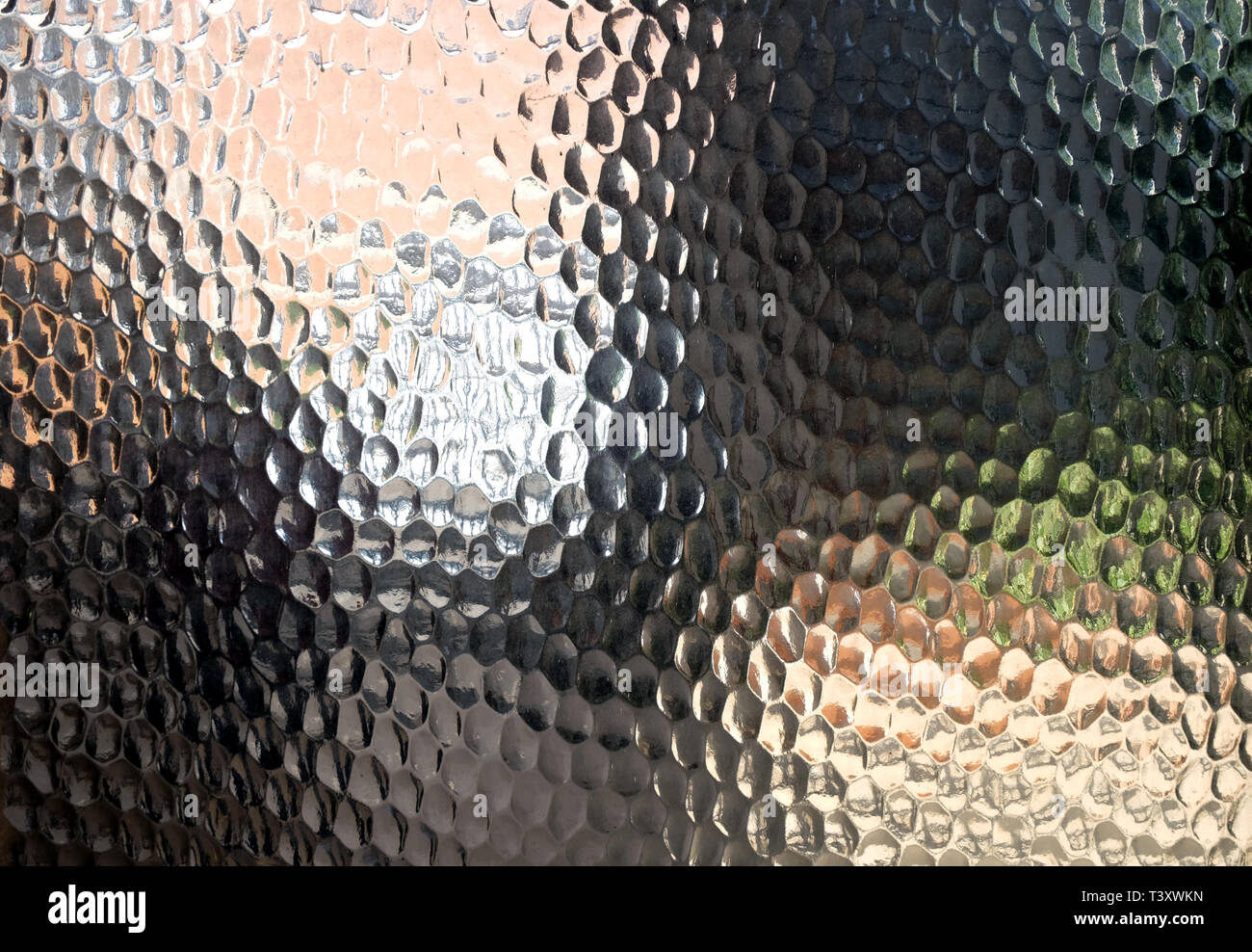 Abstrakte farbenfrohe Frosted Glas Fenster Textur und Hintergrund Stockfoto