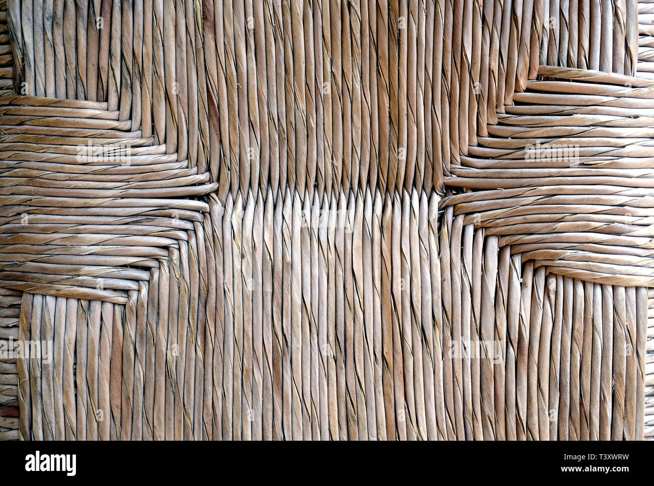 Gewebt Bambus Muster Nahaufnahme und bakground Stockfoto