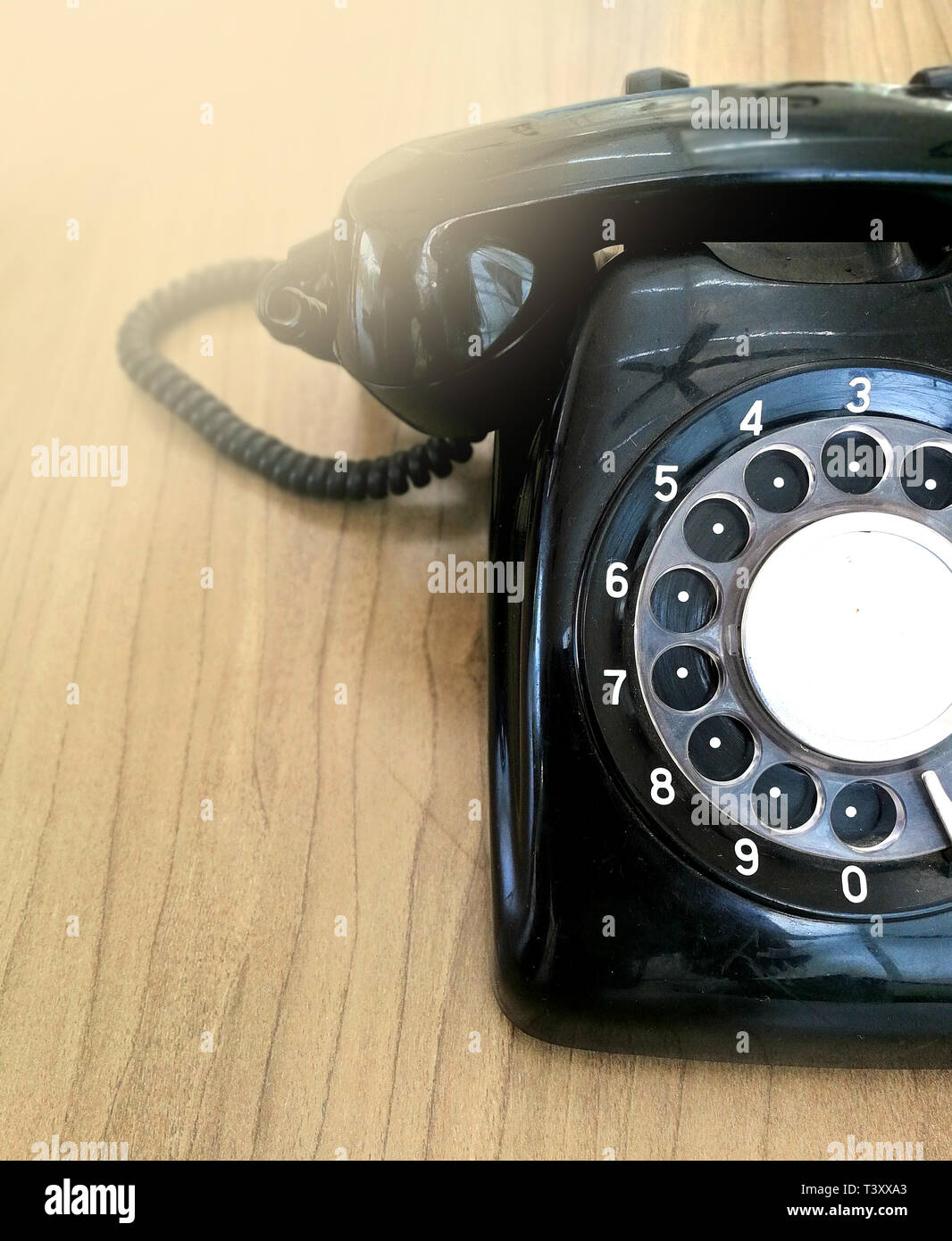 Alte schwarz Telefon, Retro, vintage Telefon Stockfoto