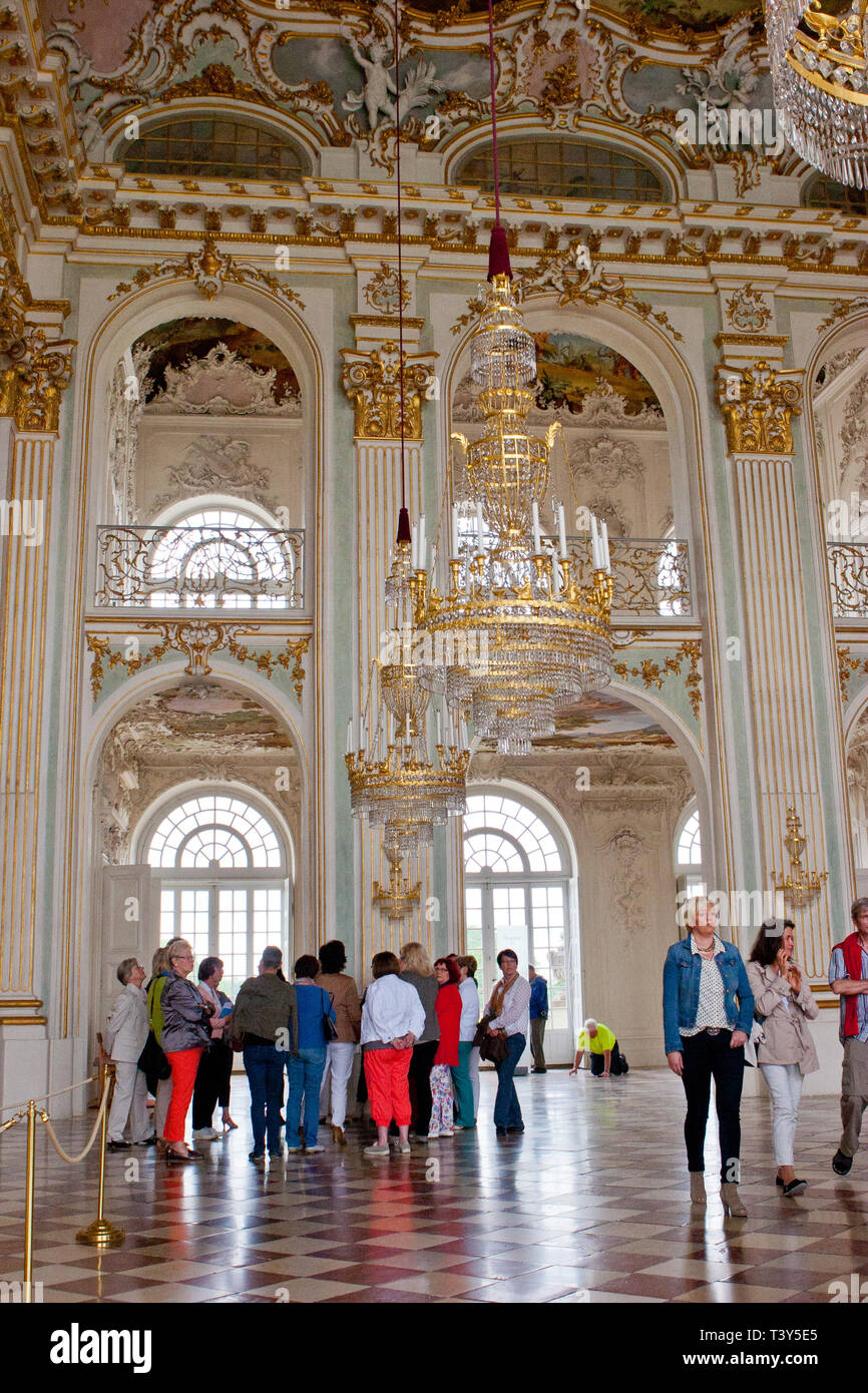 Steinernen Saal Marmorsaal im Schloss Nymphenburg Stockfoto