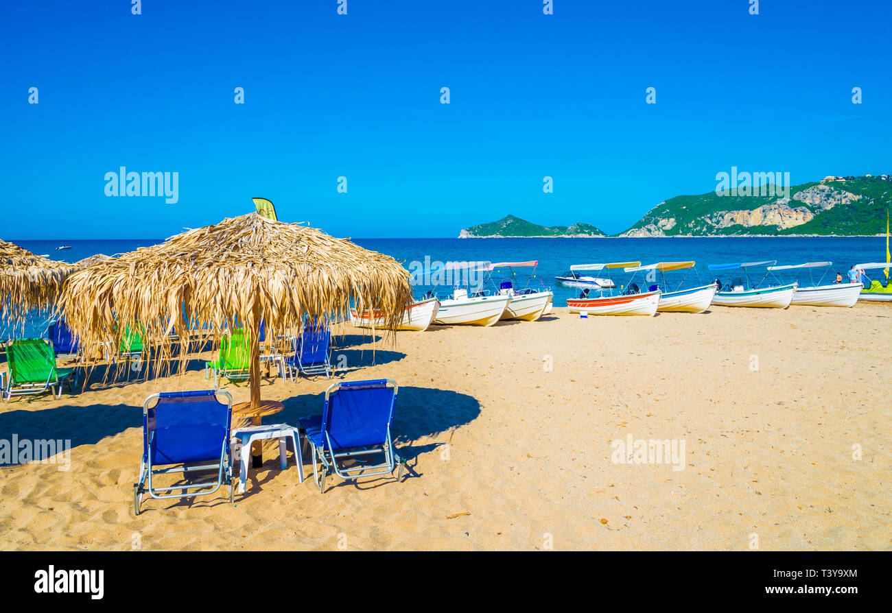 Agios Georgios Pagon Strand auf der Insel Korfu, Griechenland Stockfoto