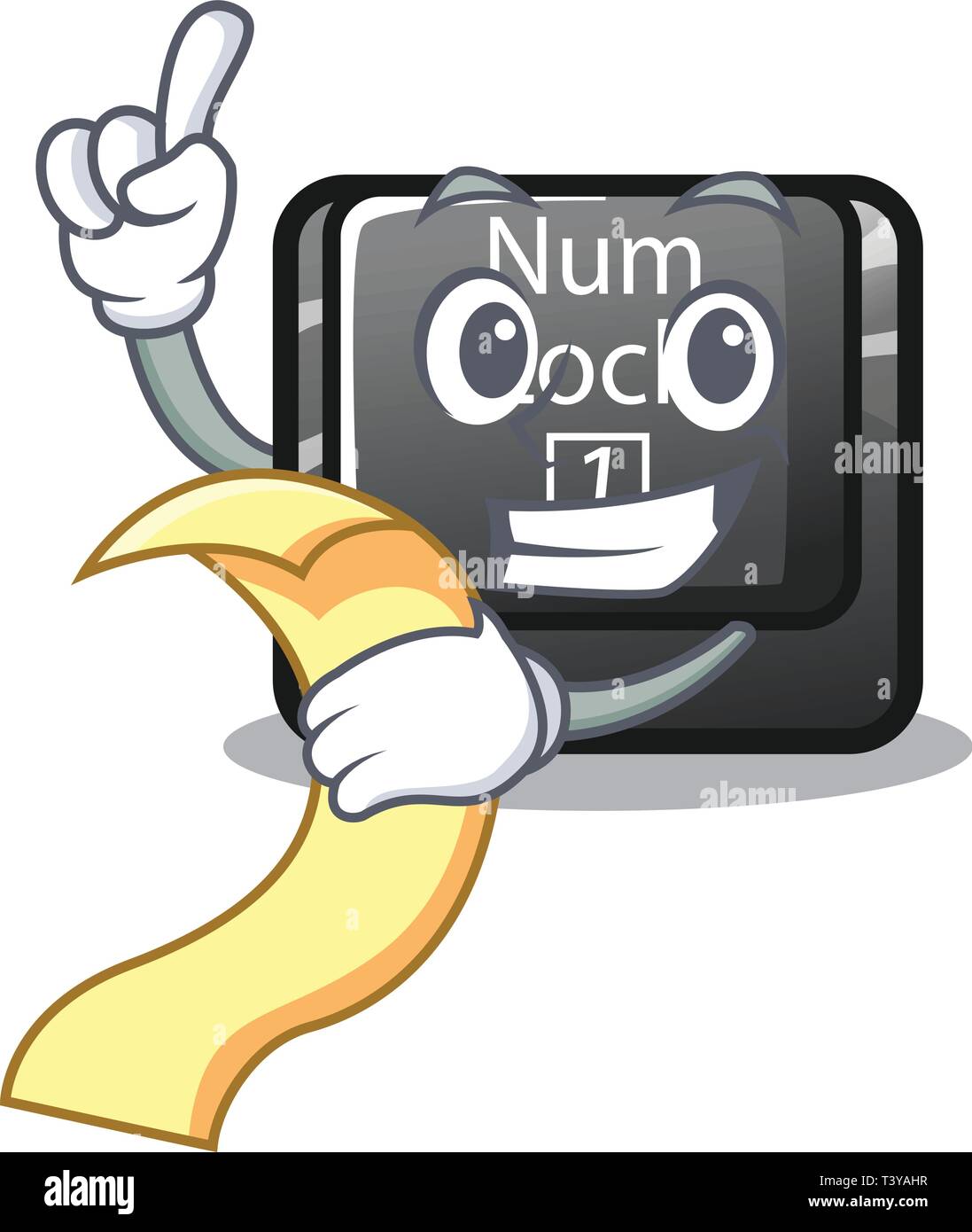 Mit Menü Num Lock auf Cartoon Computer installiert Stock Vektor