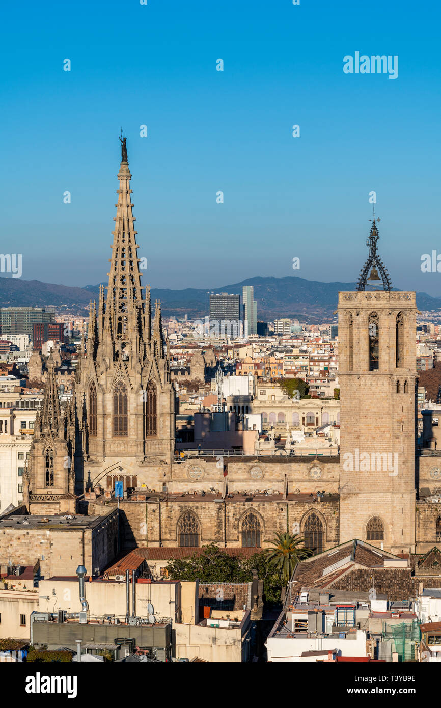 Das gotische Viertel Skyline, Barcelona, Katalonien, Spanien Stockfoto