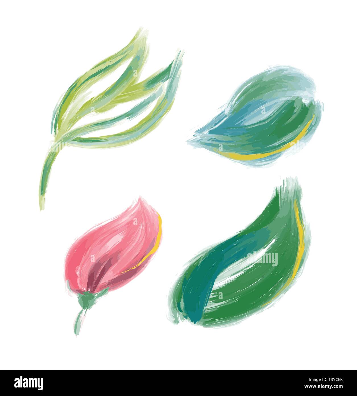 Satz von niedlichen Frühling aquarell Hand gezeichnet Vektor Blume. Art isoliertes Objekt Illustrationen für Wedding Bouquet. Auf weissem Hintergrund Stock Vektor