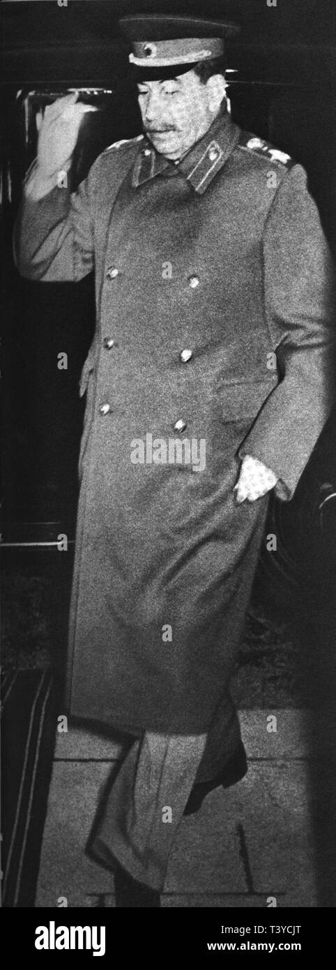 Joseph Stalin auf der Konferenz von Jalta Anreise Stockfoto