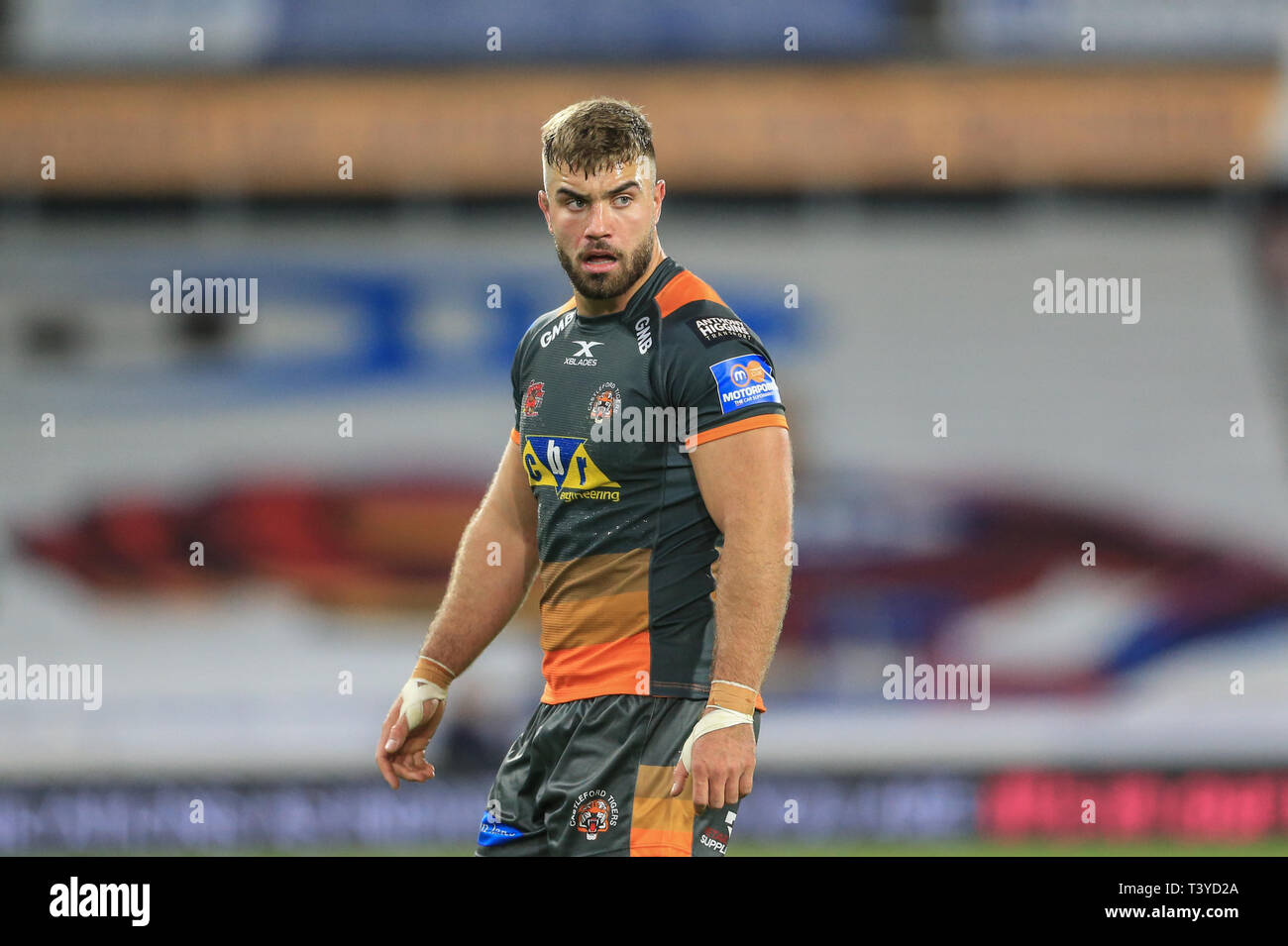 11. April 2019, John Smiths Stadion, Huddersfield, England; Betfred Super League, Runde 10, Huddersfield Riesen vs Castleford Tiger; Mike McMeeken (12) von Castleford Tiger während des Spiels Credit Mark Cosgrove/News Bilder Stockfoto