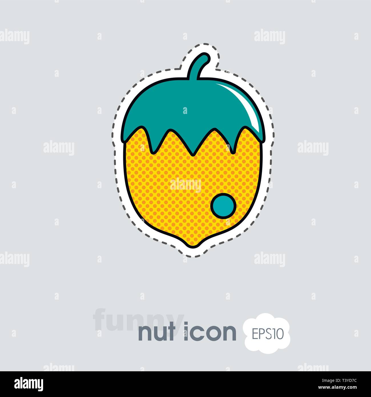 Haselnuss, Mutter Symbol. Obst Mutter unterschreiben. Vector Illustration für Essen Anwendungen und Webseiten Stock Vektor